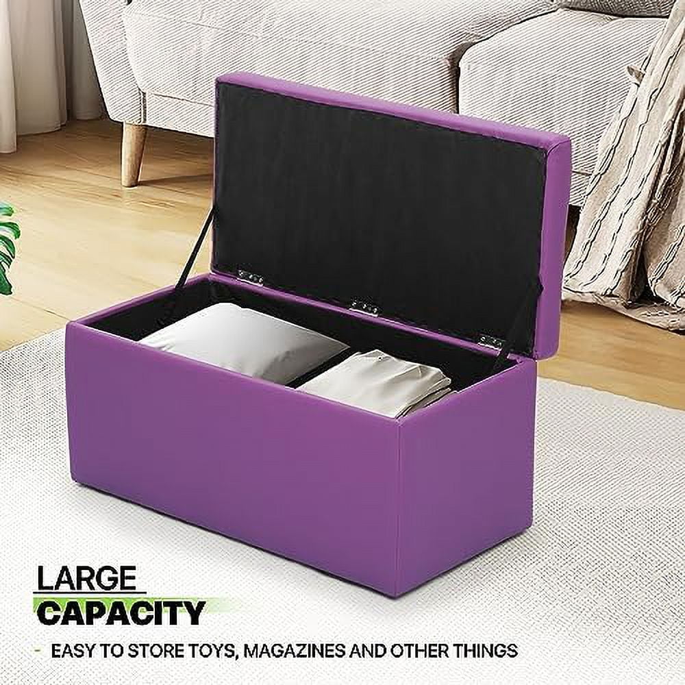 Rectangle Living Unfold  Bench Footstools Seat End Coffee Table Ottoman  Black