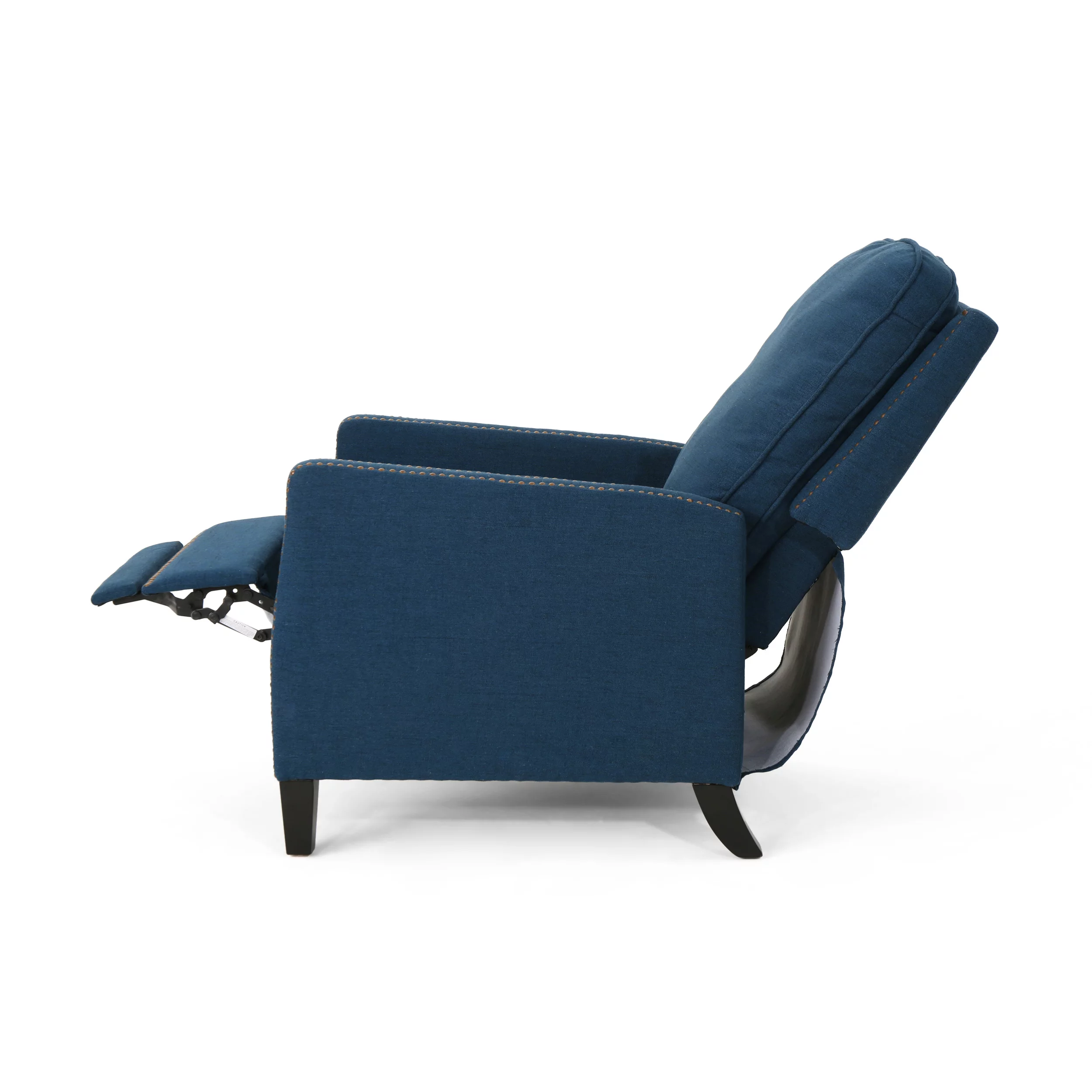 Noble House Celia Traditional Fabric Recliner, Navy Blue