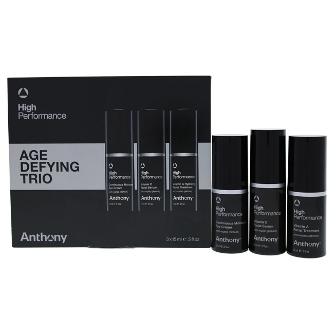 Anthony High Performance Trio Kit by Anthony for Unisex - 3 Pc 0.5oz Eye Cream, 0.5oz Facial Serum, 0.5oz Facial Treatment