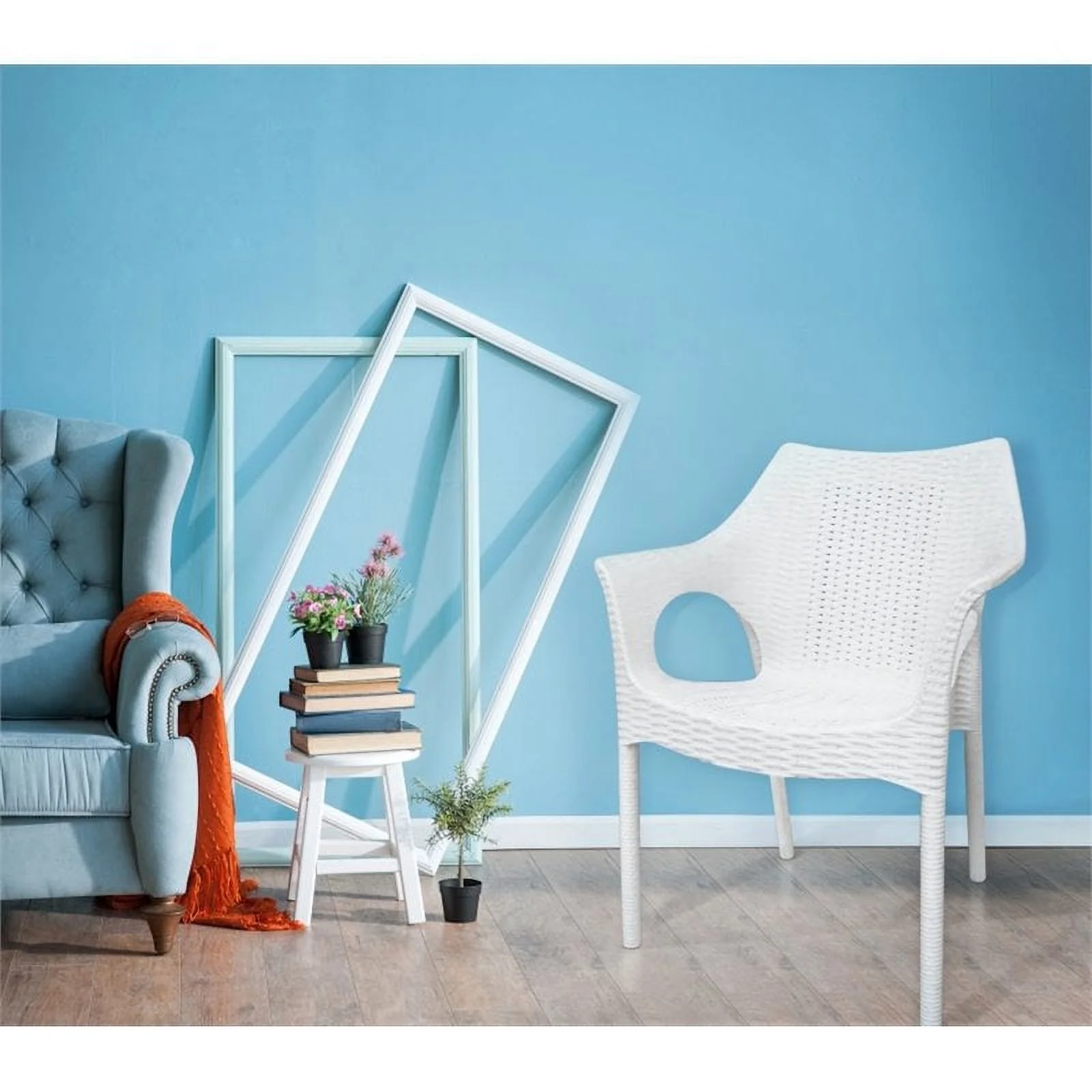 Strata Furniture Carina Weatherproof Chairs in White (Set of 2)