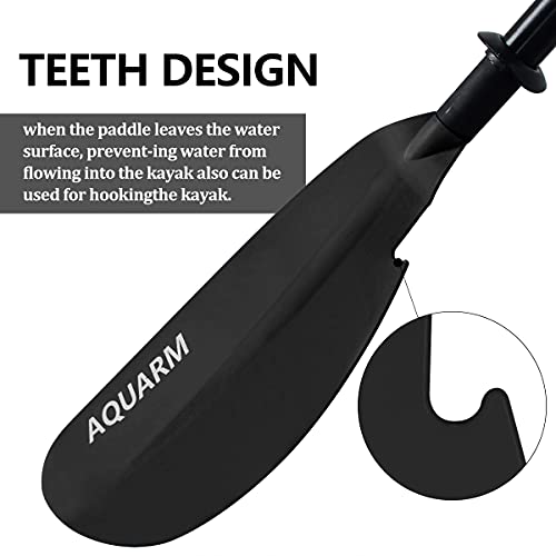 Kayak Paddle for Adult with Free Paddles Leash, 91.7 inch Lightweight Adjustable Kayaking Oars with Aluminum Shaft and Black Green Blue Orange Fiberglass Blades for Boating Canoeing