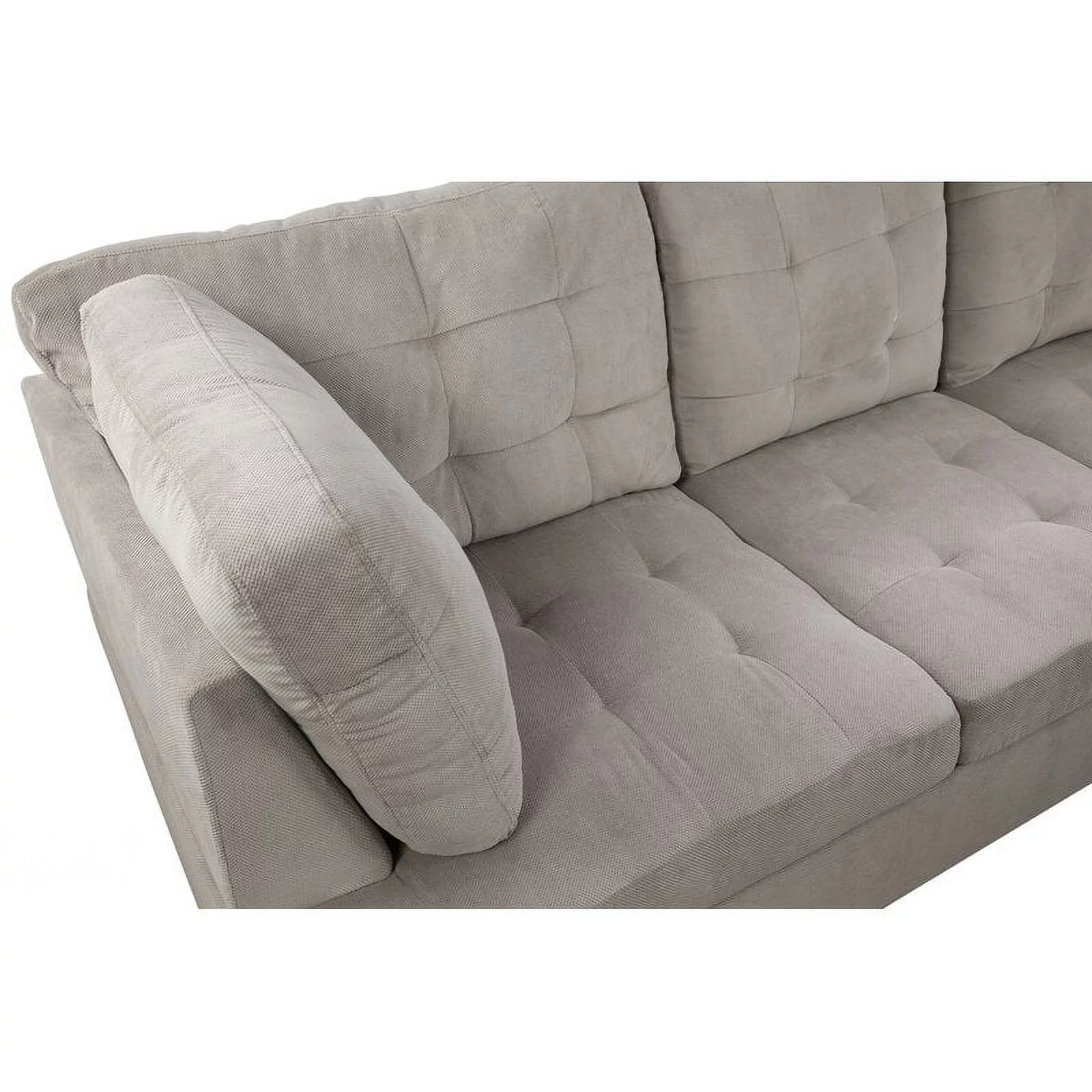 PonLiving Furniture Gray Dubey Living Room Sectional with Ottoman / Orientation: Right hand facing
