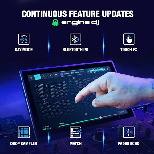 Denon DJ PRIME 4+ Standalone DJ Controller with Stem Separation on 4 Decks, Wi-Fi Streaming, Drop Sampler Mixer, 10.1