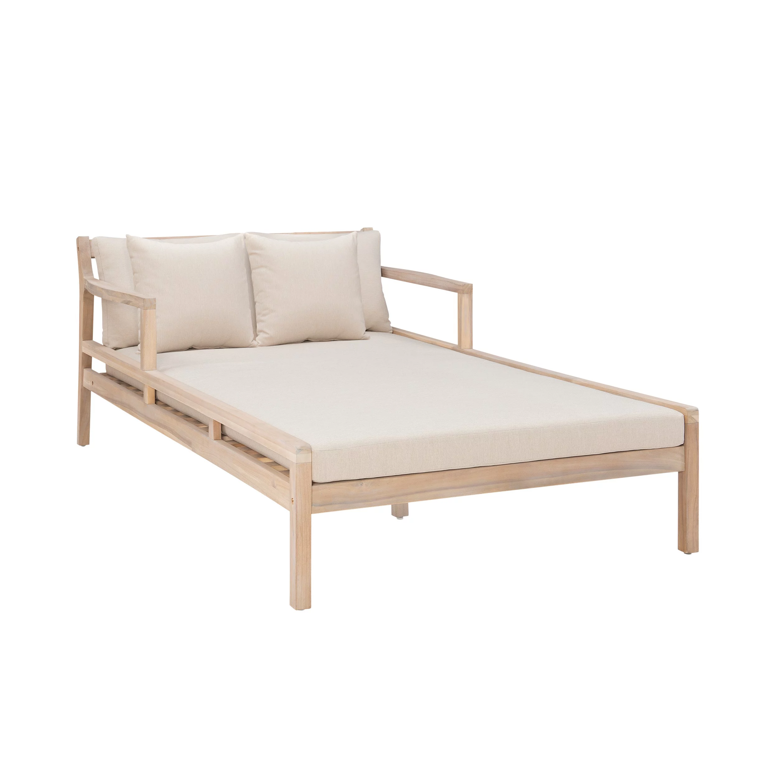 Linon Alice Outdoor Double Chaise Lougner, Natural/Beige