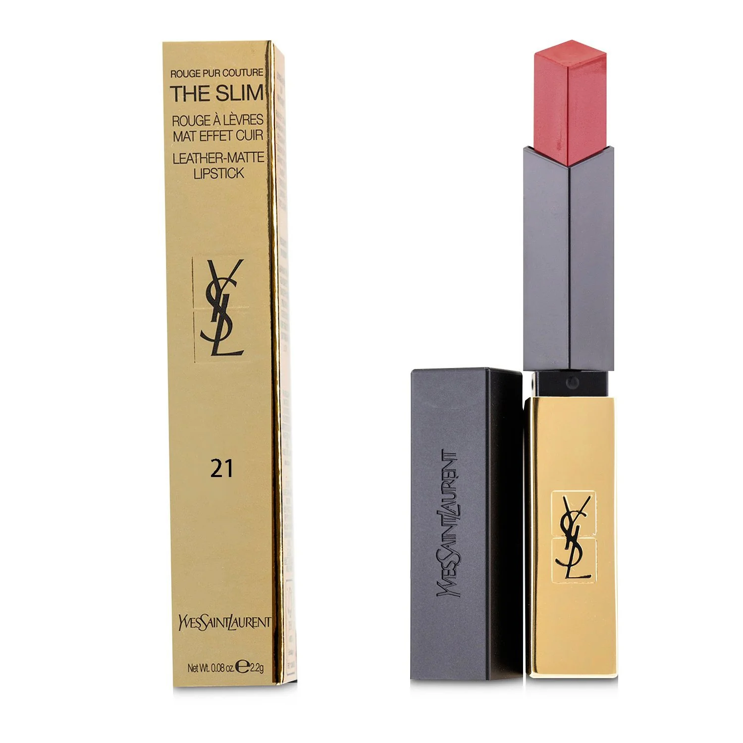 Yves Saint Laurent Rouge Pur Couture The Slim Leather Matte Lipstick - # 8 Contrary Fuchsia  2.2g/0.08oz