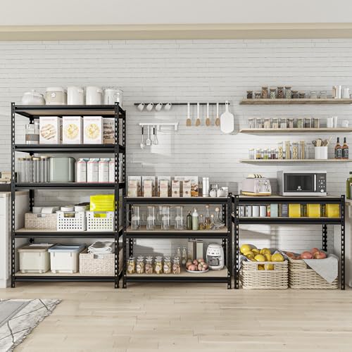 Storage Shelves Garage Shelving Heavy Duty 5 Tier Metal Shelving Units for Storage Adjustable Utility Shelf Rack for Kitchen Warehouse Basement 28