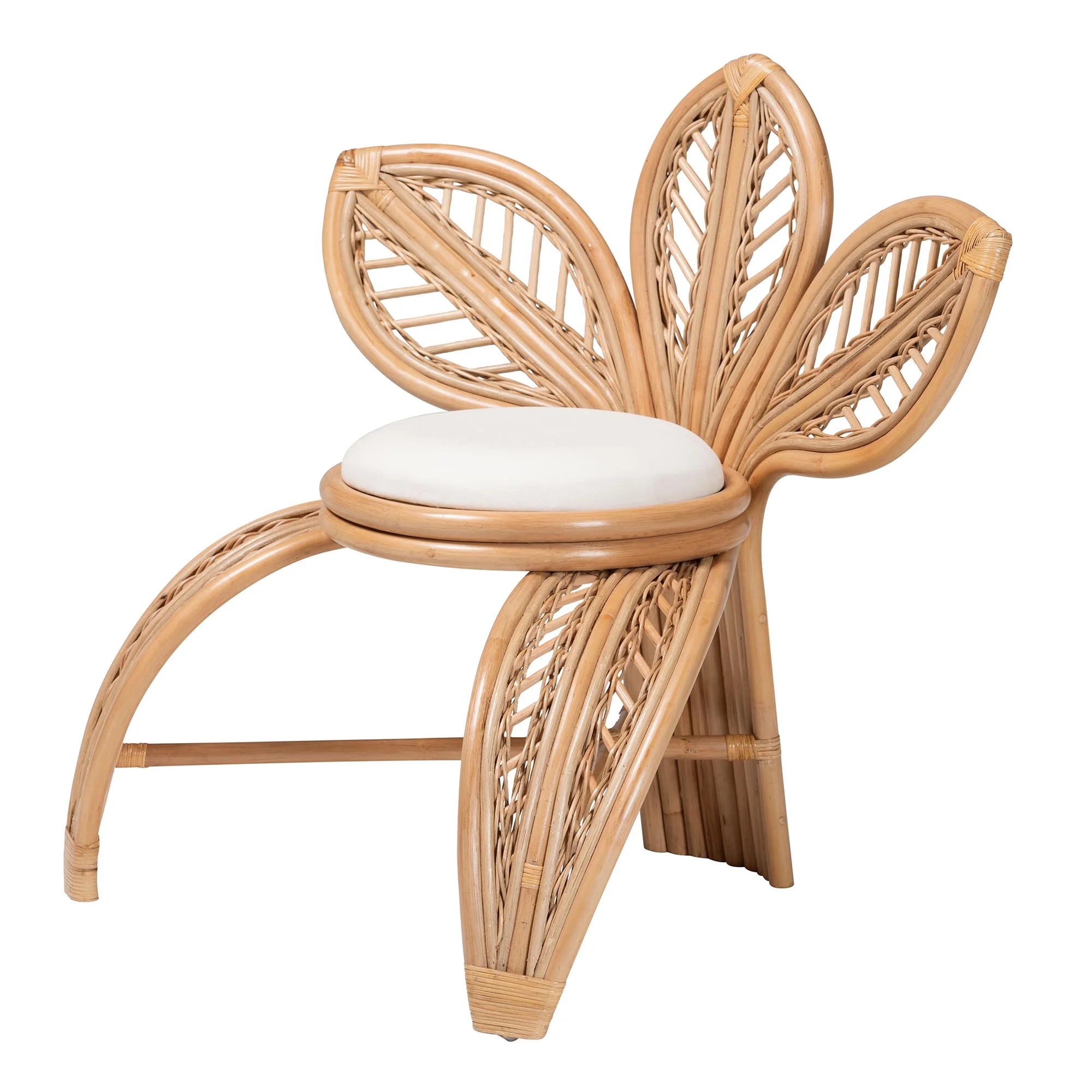 Baxton Studio Gresham Modern Bohemian Natural Rattan Leaf Accent Chair