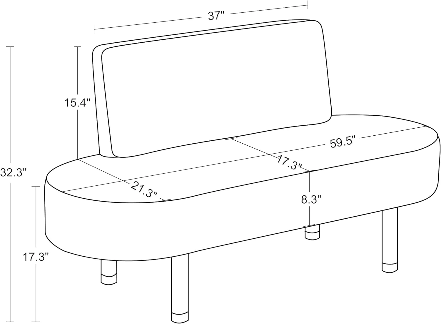 Waiting Room Chairs Reception Settee Bench, Leather Upholstered Dining Bench With Backrest, Office Salon Furniture W702 (Black)