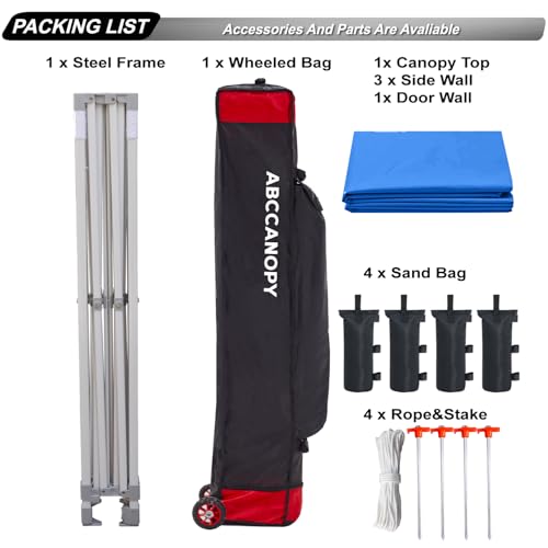 ABCCANOPY Easy Pop Up Canopy Tent with Sidewalls 10x10 Commercial -Series, White