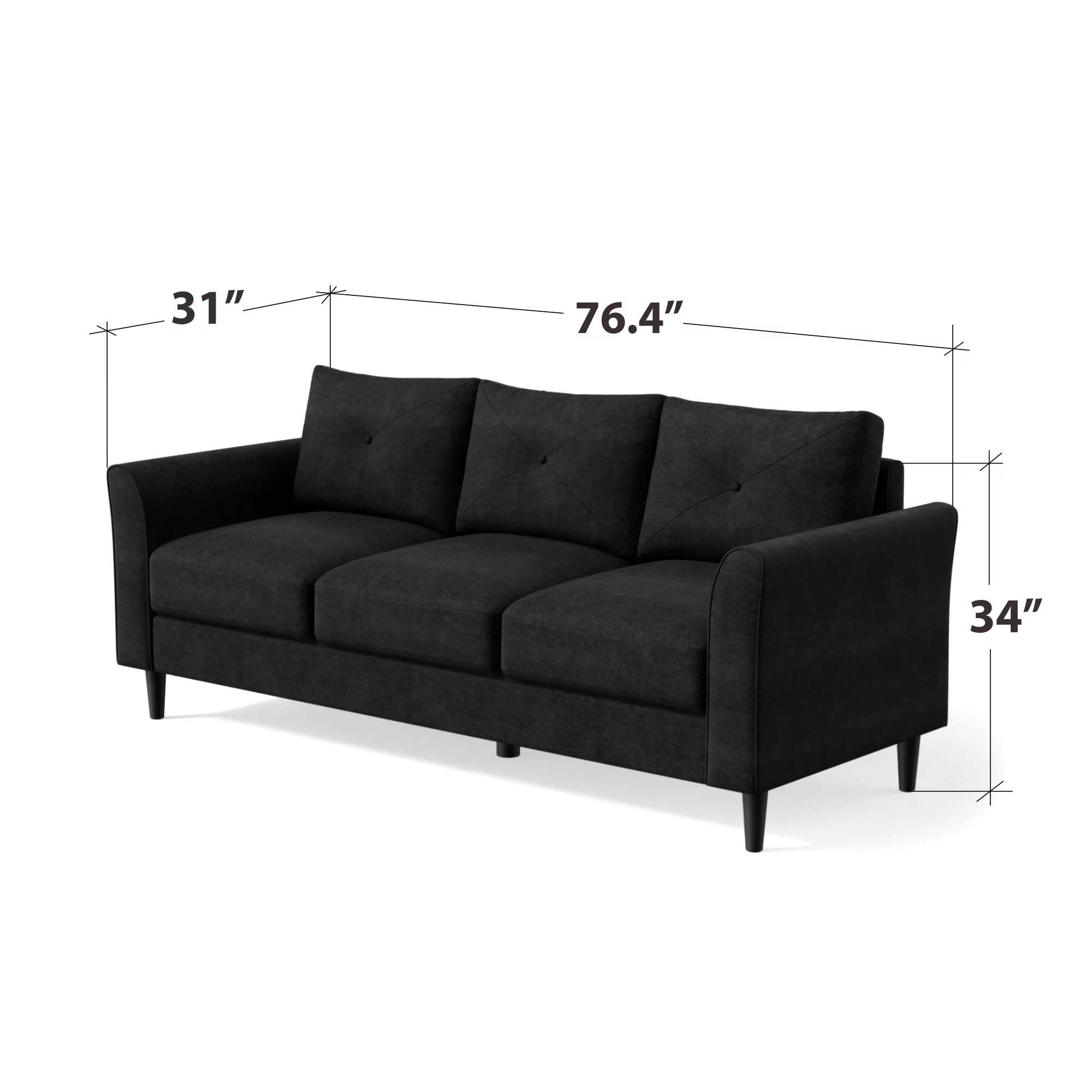 Zinus Hayes Sofa Couch, Black