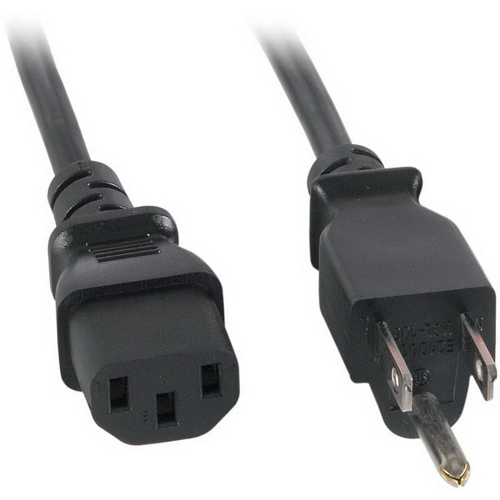 Parts Express AC Power Cord NEMA 5-15P to IEC-60320-C13 18 AWG 3C 10A SJT 125V Black 15 ft.