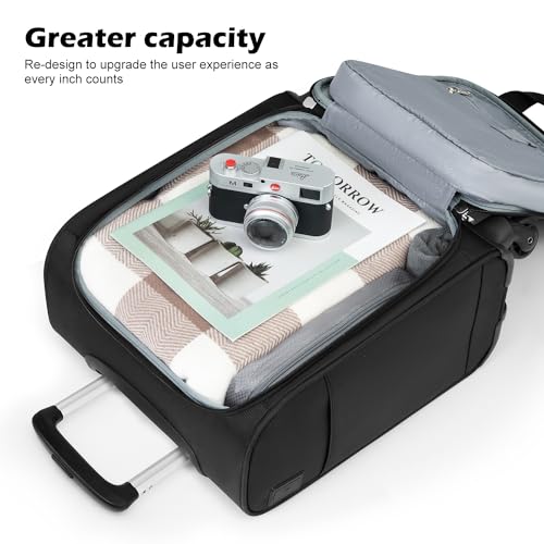 Coolife Underseat Carry On Luggage Softside Lightweight Rolling Travel Bag Spinner Suitcase