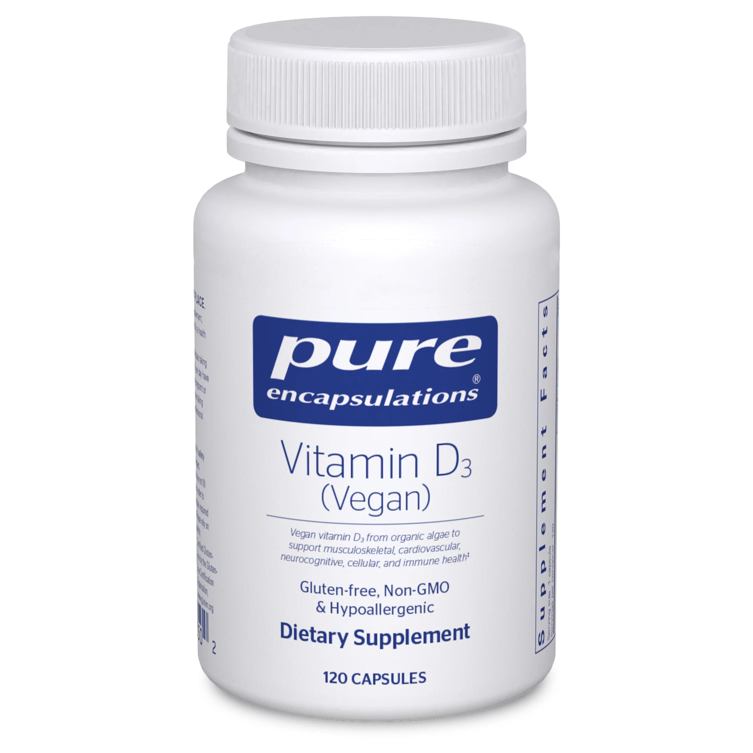 Pure Encapsulations Vitamin D3 Vegan | Support for Musculoskeletal, Cardiovascular, Neurocognitive, Cellular, and Immune Health* | 120 Capsules