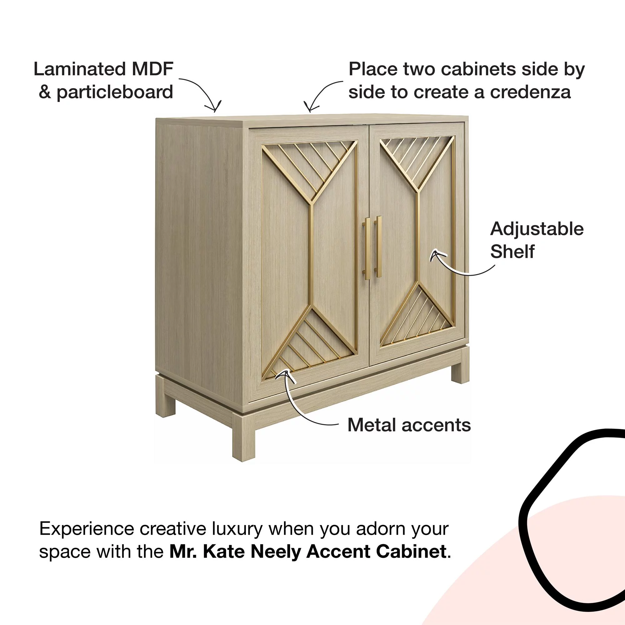 Mr. Kate Neely Accent Cabinet, Pale Oak