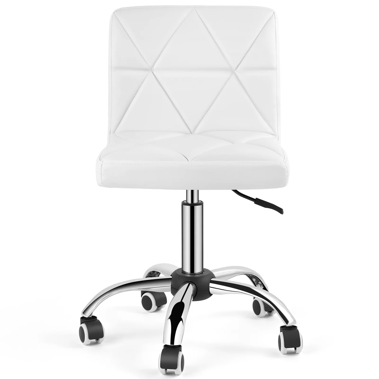 COSVALVE Armless Desk Chair Low Back Swivel Barber Chair Office Task Computer (White)