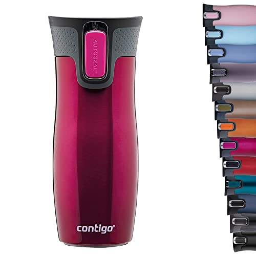 Contigo West Loop Autoseal Travel Mug, Stainless Steel Thermal Mug, Vacuum Flask, Leakproof Tumbler, Coffee Mug with BPA-Free Easy-Clean Lid