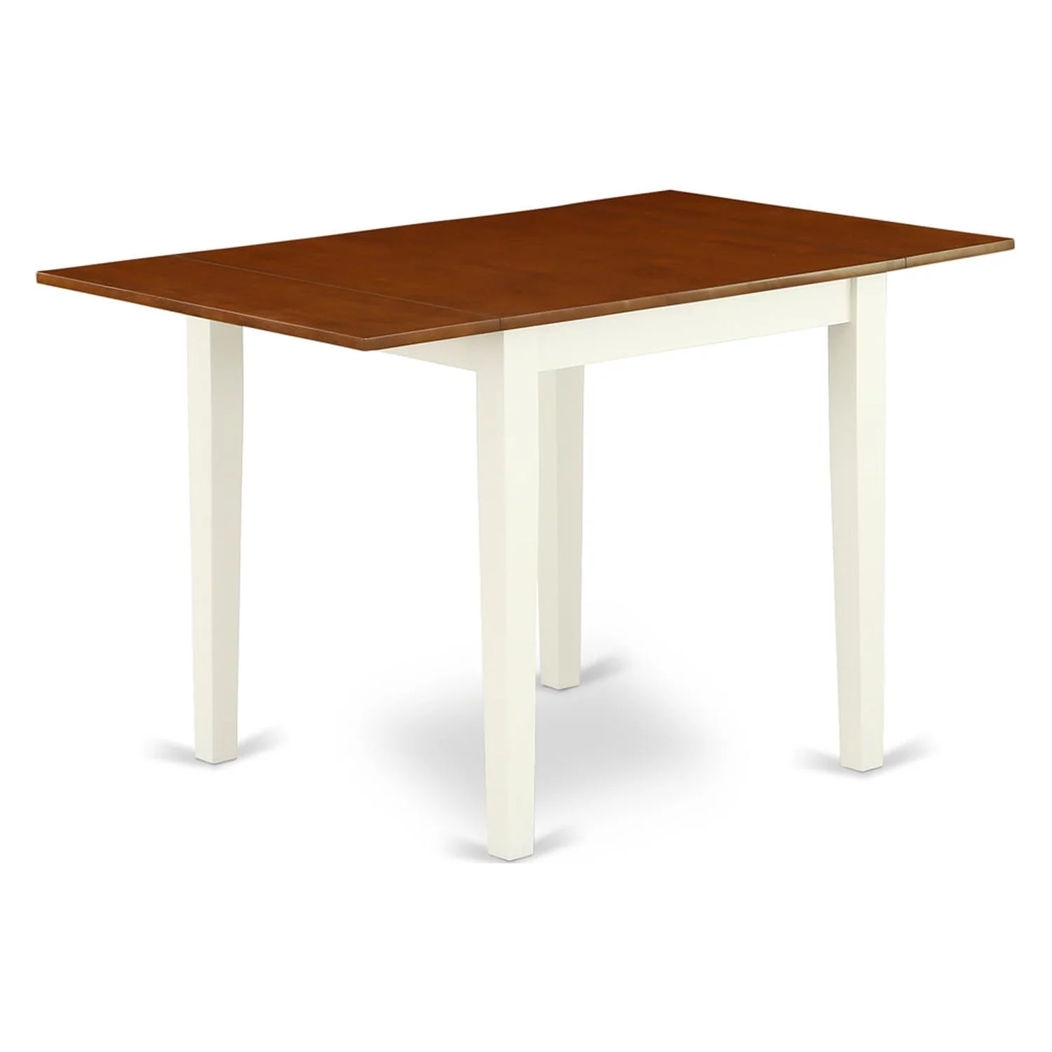 East West Furniture NDKE3-WHI-W 3Pc Modern Dining Table Set Consists of a Dining Table and 2 Kitchen Chairs with Hard Wood Seat and Napoleon Back, Buttermilk and Cherry Finish