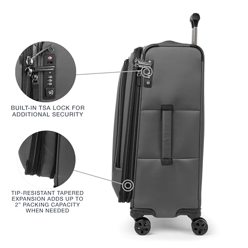 Travelpro Crew Classic Lightweight Softside Expandable Checked Luggage, 8 Wheel Spinner Suitcase, TSA Lock, Men and Women, Checked Large 29-Inch, Patriot Blue