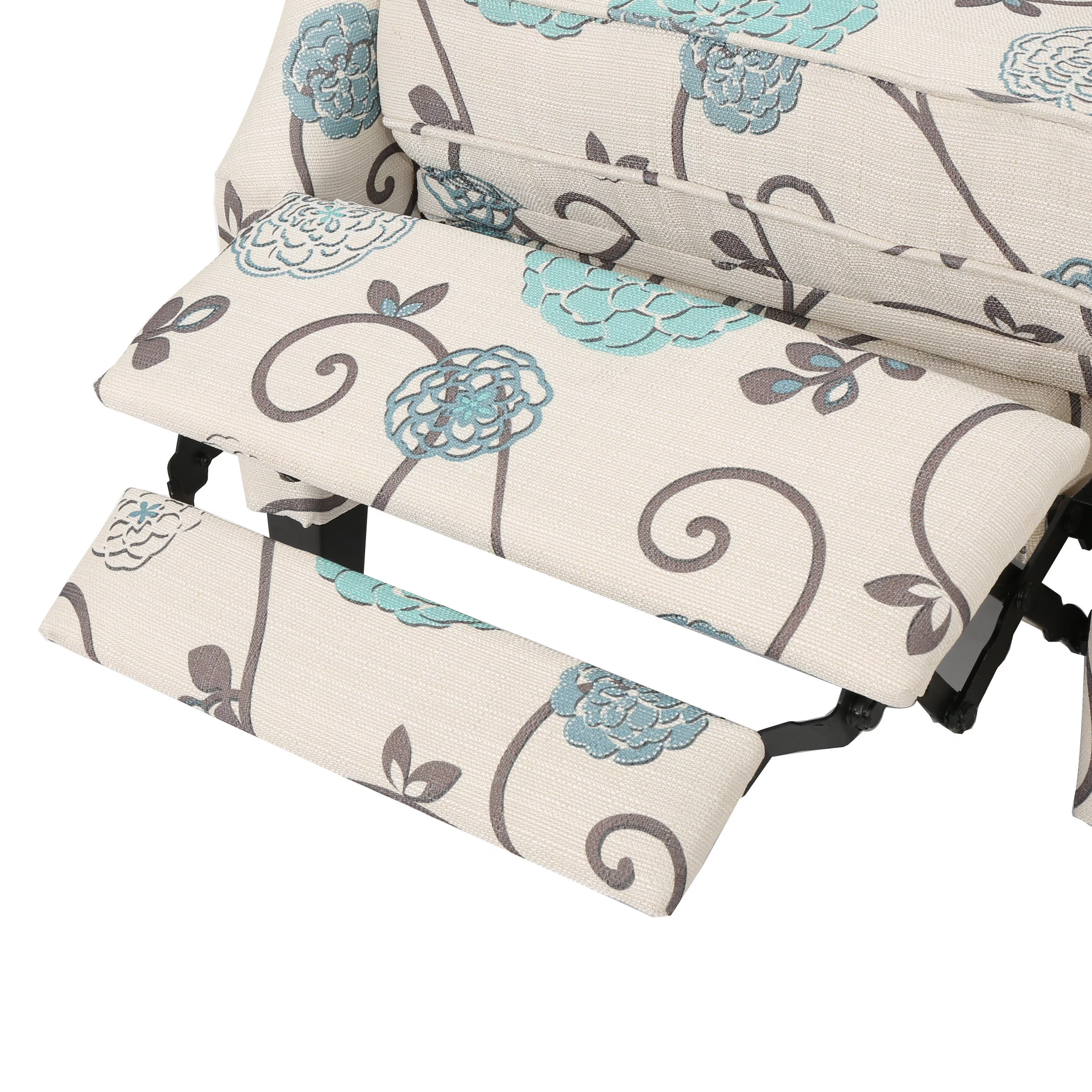 Noble House Allan Standard Fabric Wingback Pushback Recliner, Light Beige