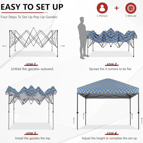 ABCCANOPY Pop Up Canopy - Outdoor Patio Portable Canopy Tent Heavy Duty for Backyard and Deck with 4 Sandbags(White, 10x10)