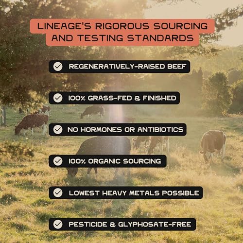 Lineage Provisions - 100% Grass-Fed & Finished Beef Tallow – 3-Pack Glass Jars – US-Raised Cattle – Nose-to-Tail Rendered – Cooking Oil Alternative, Keto & Paleo Friendly