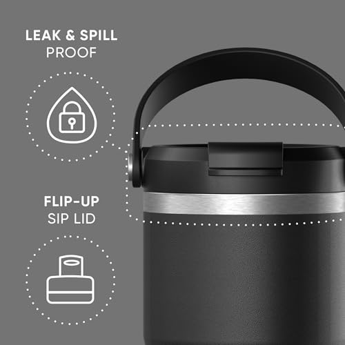 Hydrapeak Nomad 24 oz Tumbler with Handle and Straw Lid, Leakproof, Double Insulated, 24oz Cup Stainless Steel (Blush)