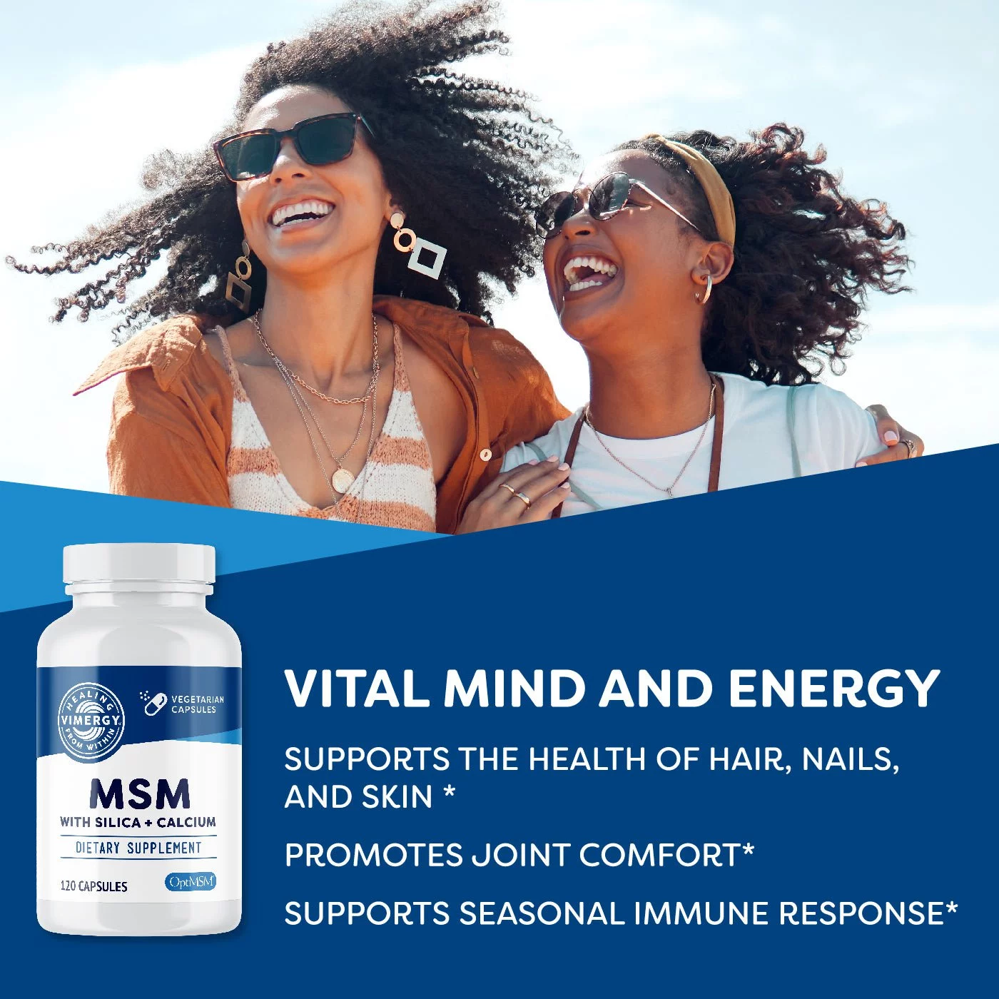 Vimergy MSM with Silica + Calcium Capsules, 120 Servings