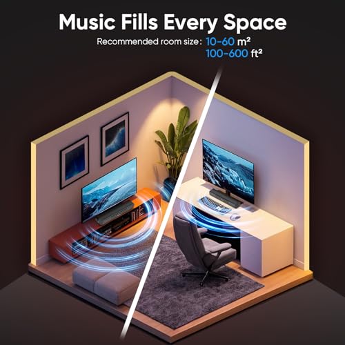 Sound Bar for Smart TV, Bass Boost and Crisp Vocals,Bluetooth Soundbar for TV/PC/Gaming/Projectors,Optical/AUX/Wall Mount,17inch