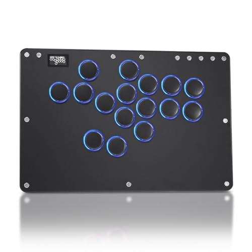 Sehawei Haute42 T16 Pro V2 Black All-Button Arcade Stick Gamerfinger with Turbo Functions & Custom RGB,Arcade Controller Street Fight for PC/Ps3/Ps4/Switch/Steam Game Keyboard-Supports Hot Swap & SOCD