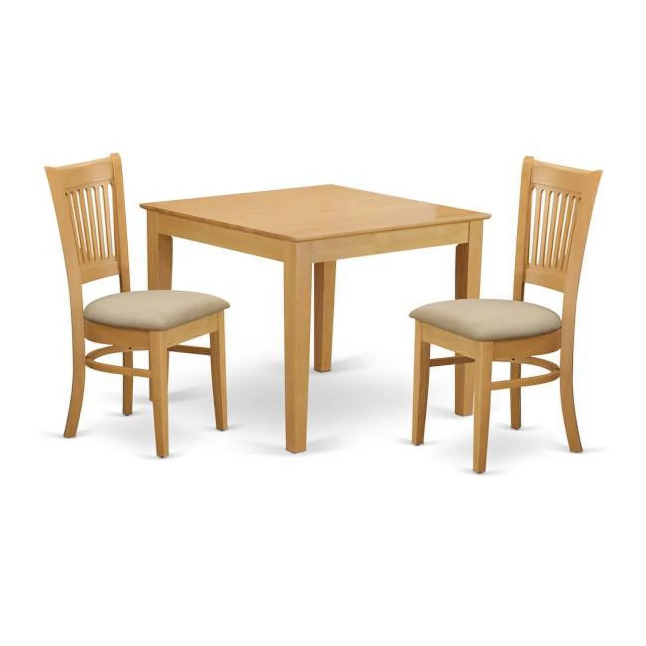 Oxford Dining Room Kitchen Dinette Table & 2 Chairs, Oak