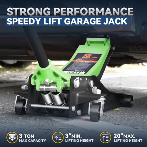 Auto Dynasty 4 Ton Low Profile Floor Jack, Heavy Duty Steel Hydraulic Car Jack with Dual Pistons Quick Lift Pump, Hydraulic Racing Floor Jack, Lifting Range 4.5