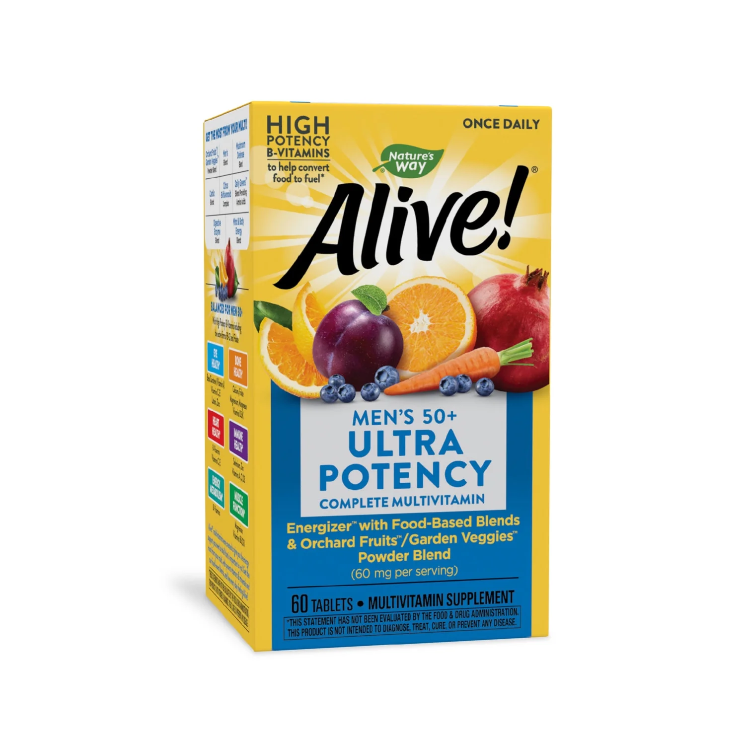 Alive! Men’s 50+ Ultra Potency Complete Multivitamin Tablets, 60 ct