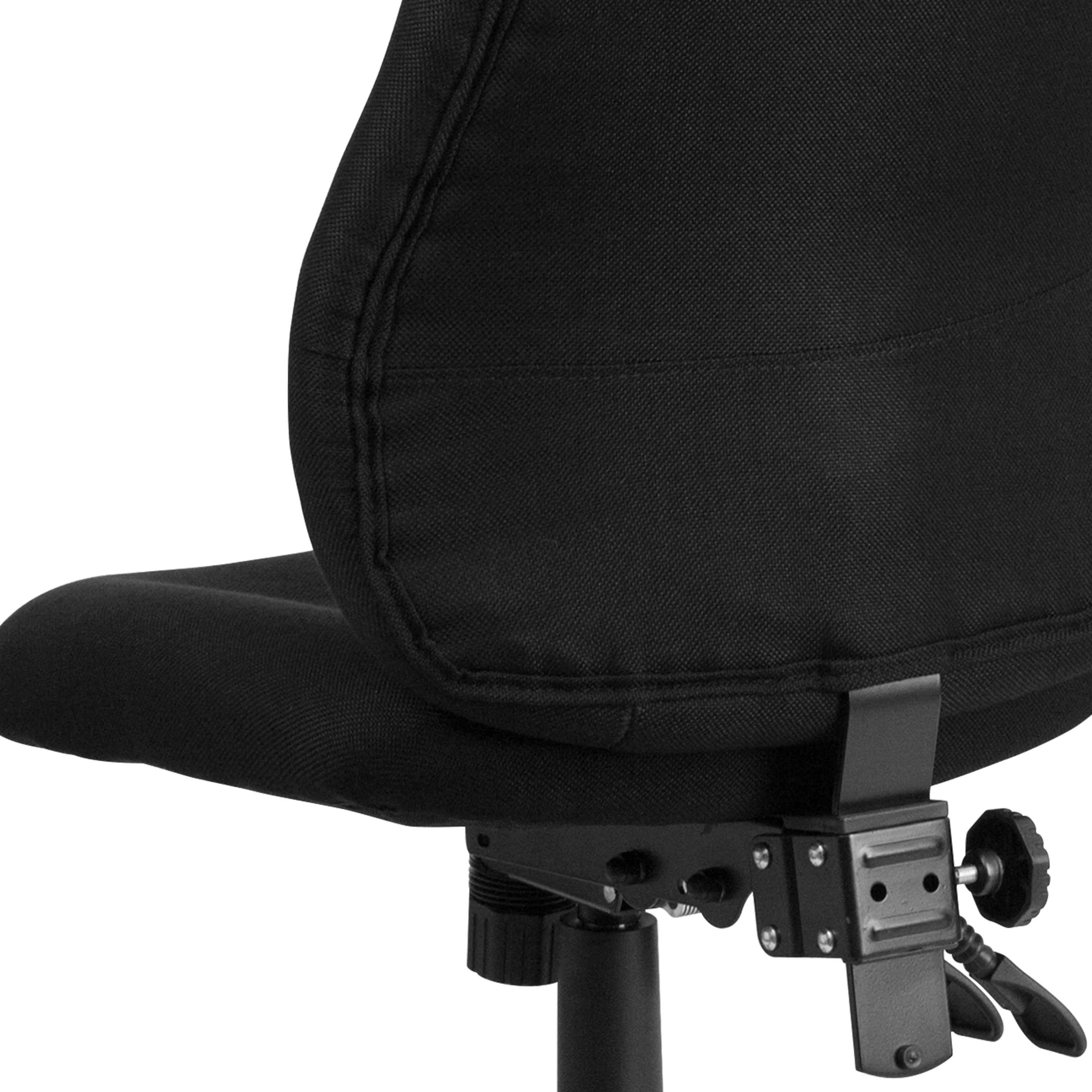 BizChair High Back Black Fabric Multifunction Swivel Ergonomic Task Office Chair