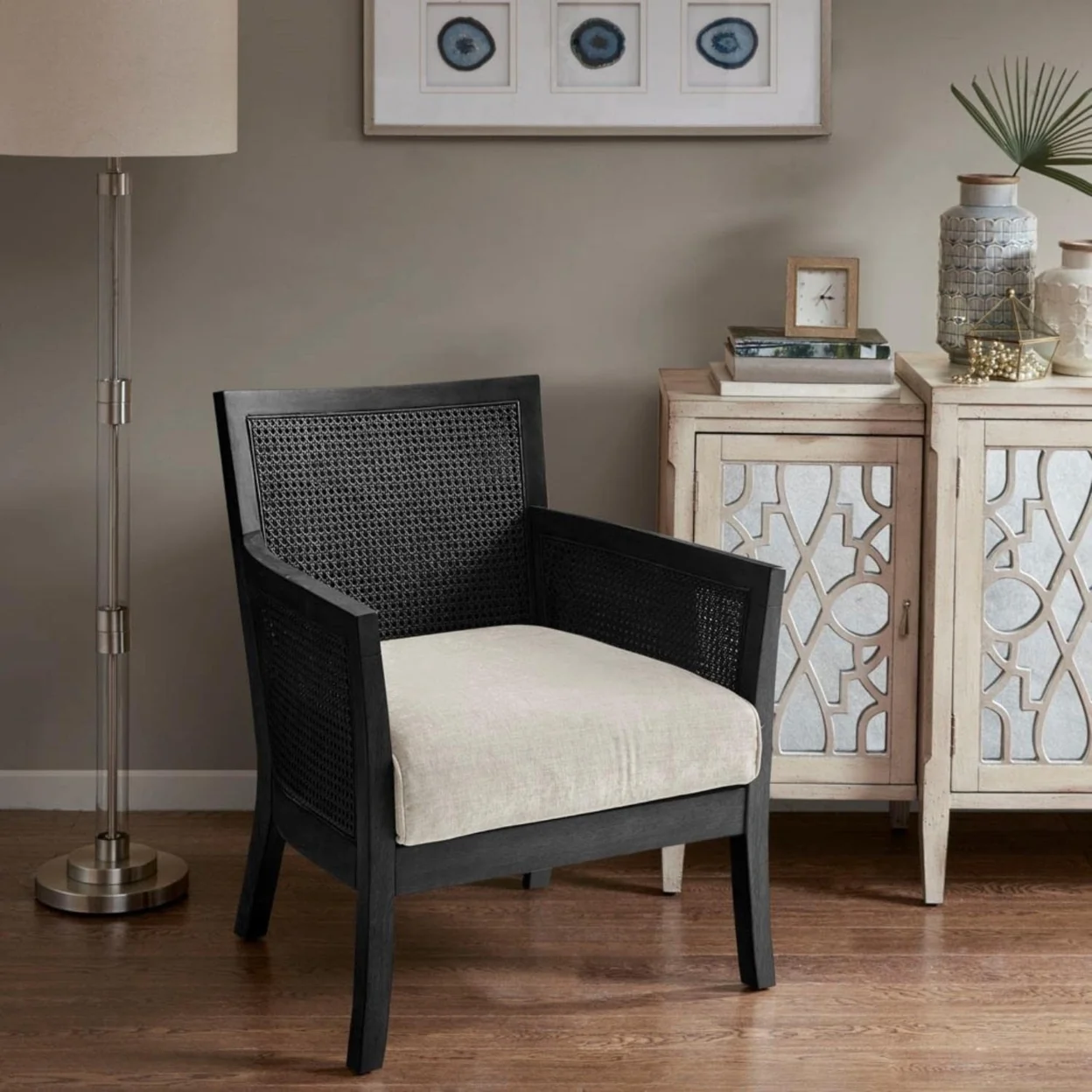 Madison Park Transitional Diedra Diedra Accent Chair in Black Finish MP100-1174