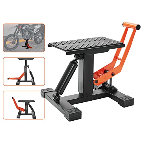 VEVOR Dirt Bike Lift Stand, Motorcycle Jack Lift Stand 440 lbs Capacity and Hydraulic Lift Operation, Adjustable Height Hoist Table, for Dirt Pit Bike Repair, Maintenance, Dirt Bike Accessories