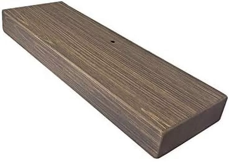 Joel's Antiques Floating Wall Shelf For Bathroom, Kitchen, Living Room, Bedroom, & Farmhouse - Wall-Mounted Rustic Stand, Wooden Hanging Display - Grey, 24