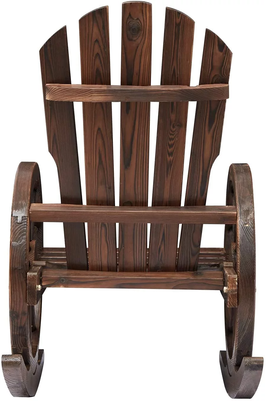 Kinbor Wooden Outdoor Rocker Porch Slat Back Rocking Chair