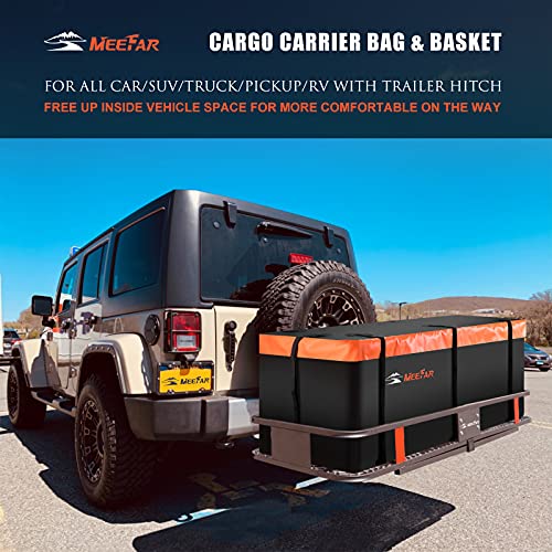 MeeFar Folding Hitch Mount Cargo Carrier Basket 60