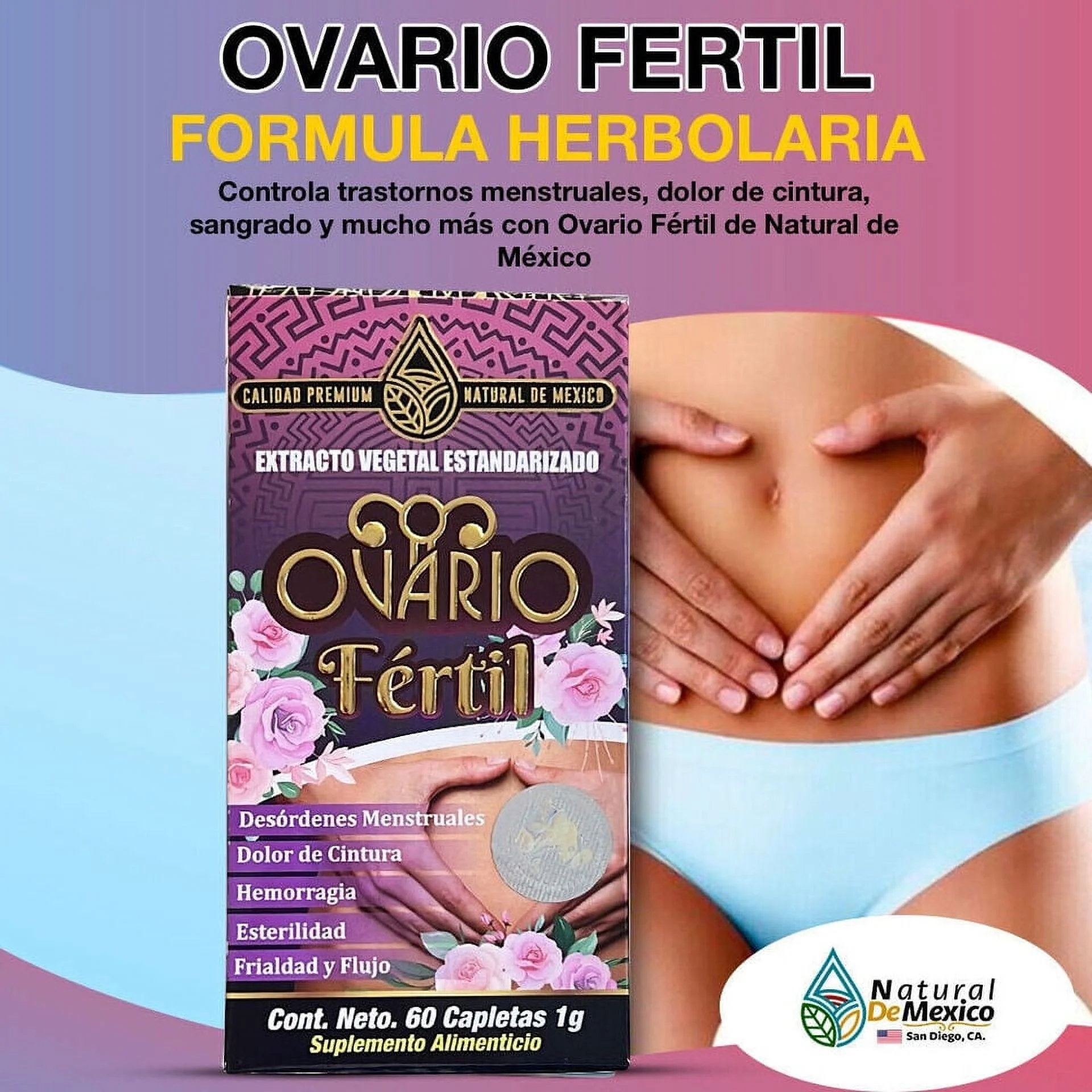Ovario Fertil / Fertile Ovary Supplement 60 Caplets