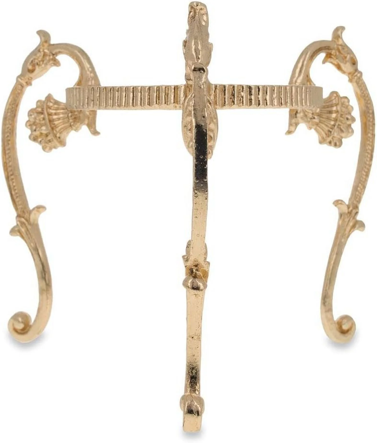 Antique Tone Metal Ostrich Egg Sphere Stand Holder Display 3.6 Inches