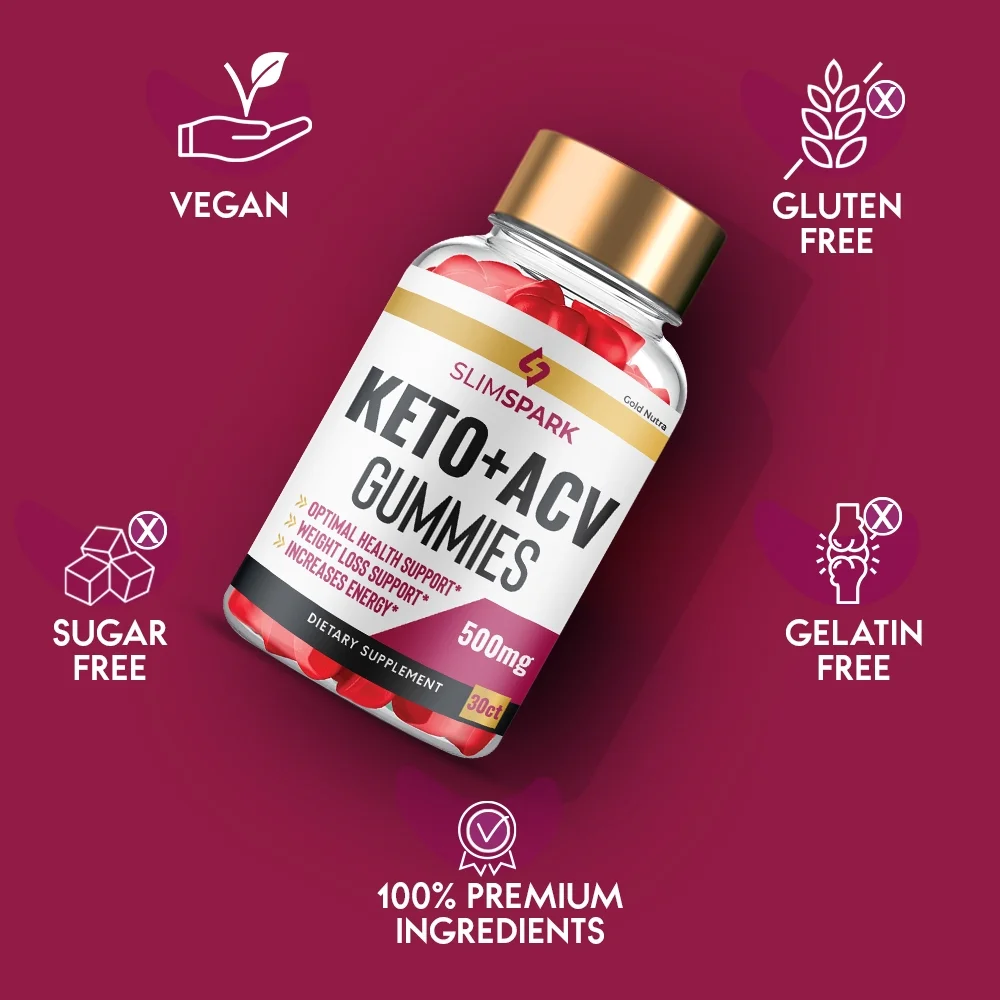 (1 Pack) SlimSpark Keto ACV Gummies, Maximum Strength, Apple Cider Vinegar, 1 Month Supply Dietary Supplement
