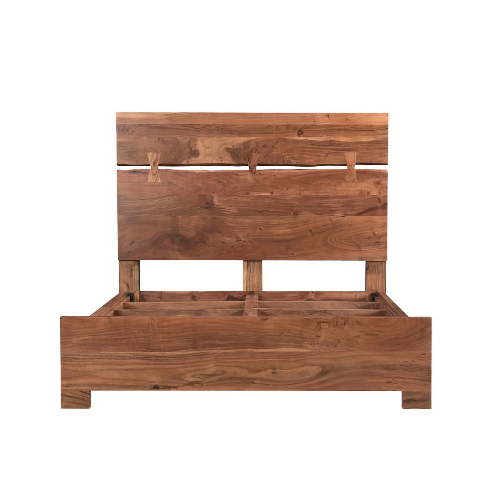 Taran Designs Harper Live Edge Solid Wood Queen Panel Bed in Brown