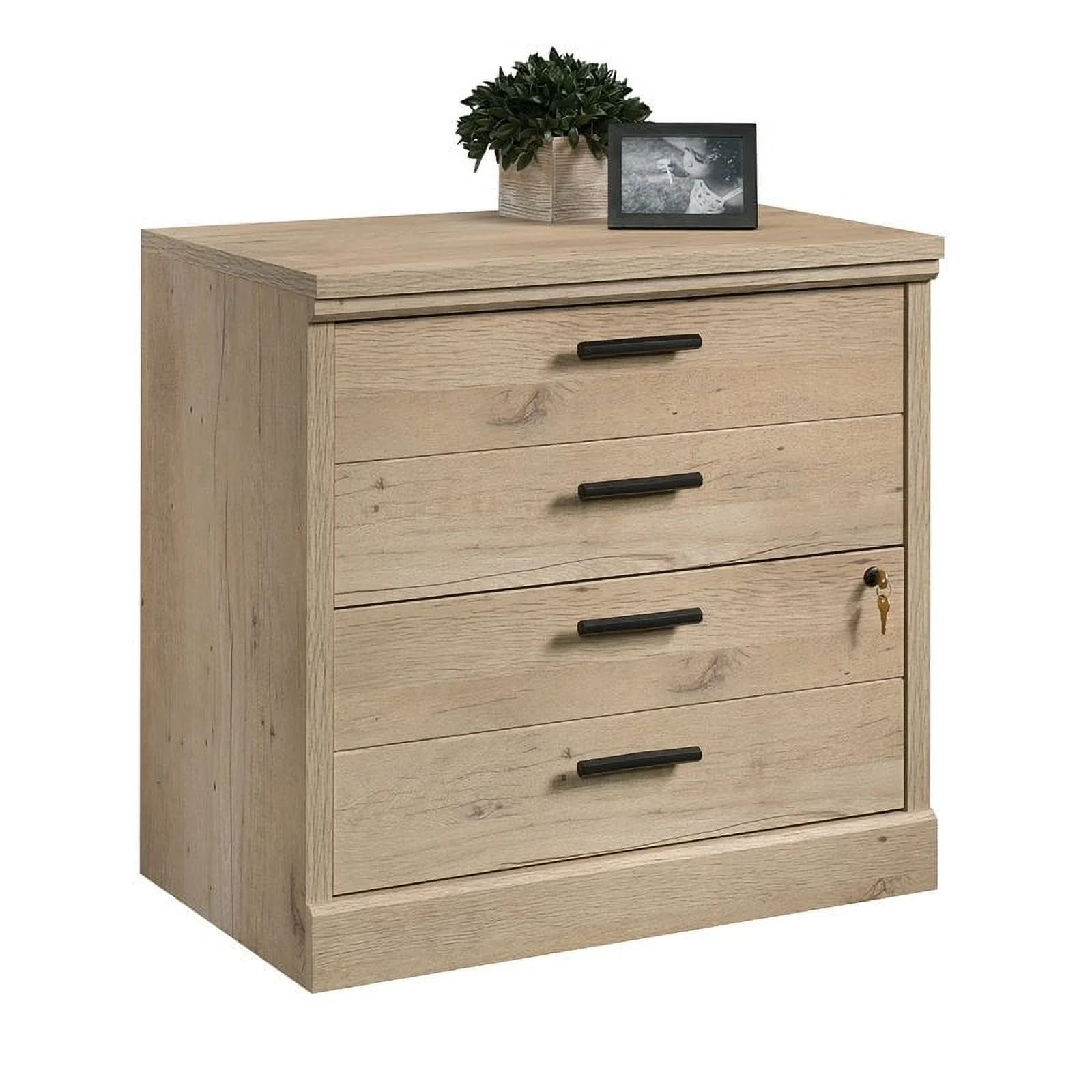 Pemberly Row Traditional Engineered Wood Lateral File Cabinet in Prime Oak
