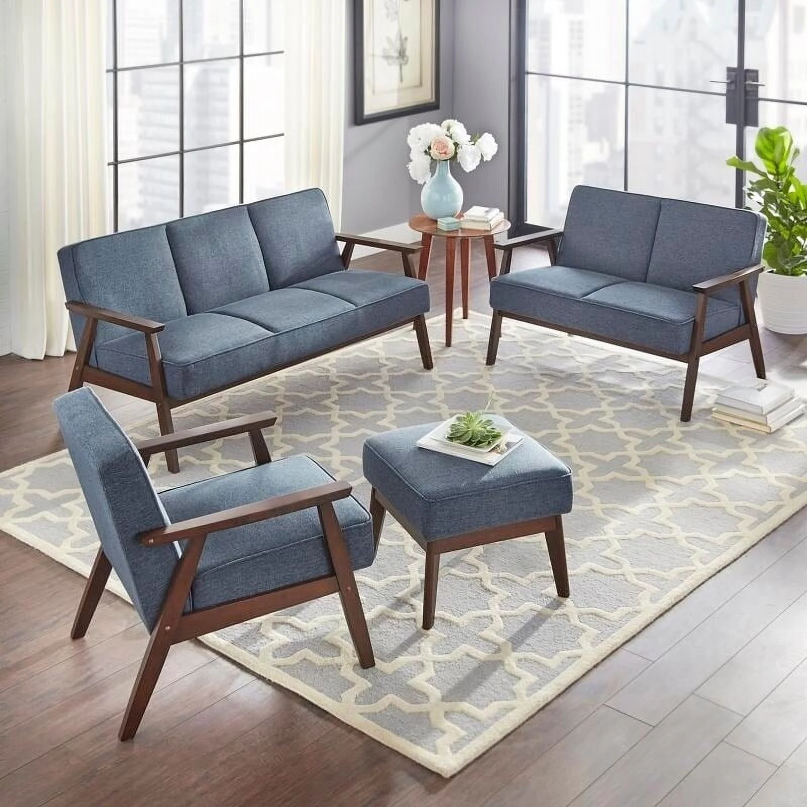 Simple Living  Sonia Living Room Set Blue