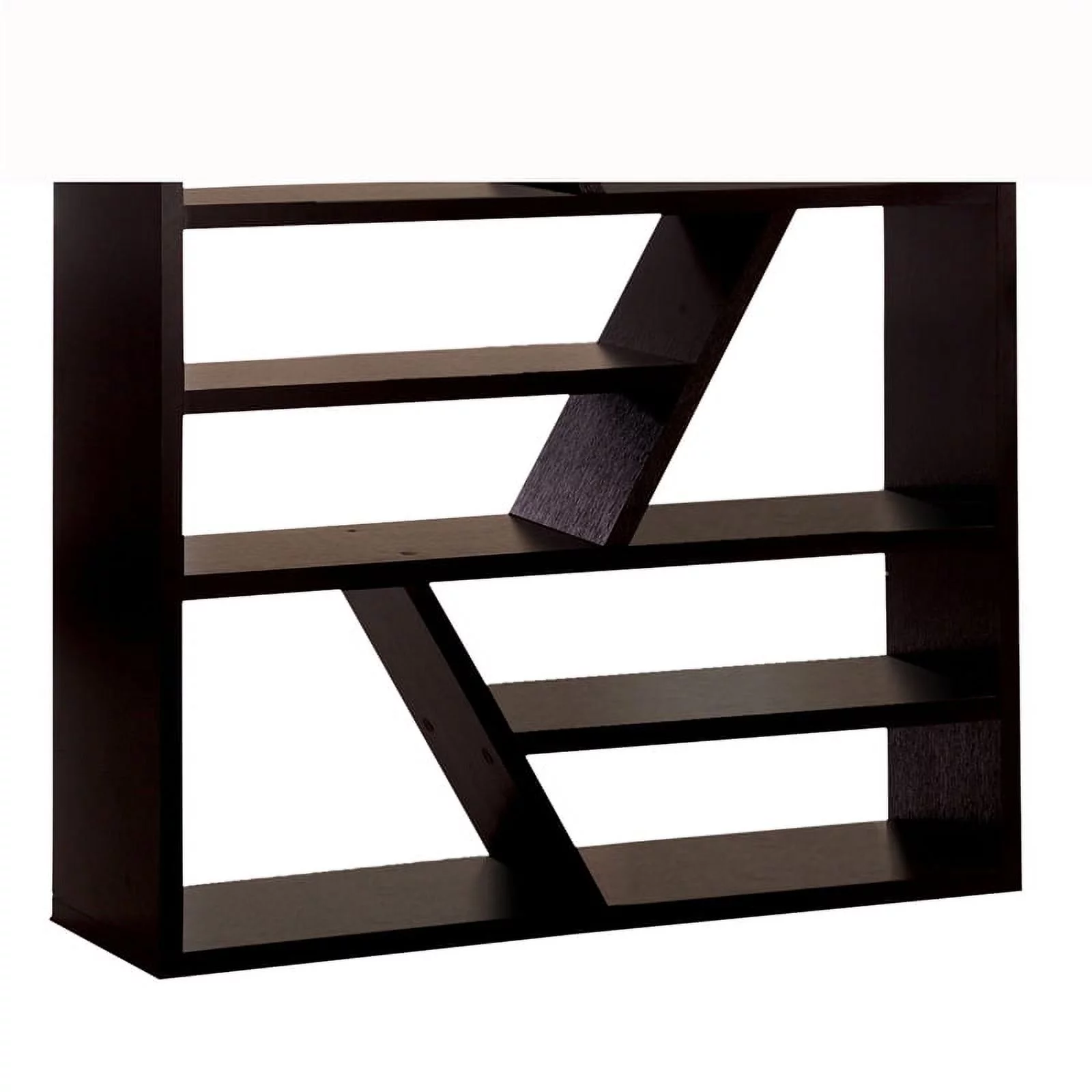 Furniture of America Cinzia Modern Wood Open Shelf Bookcase in Espresso