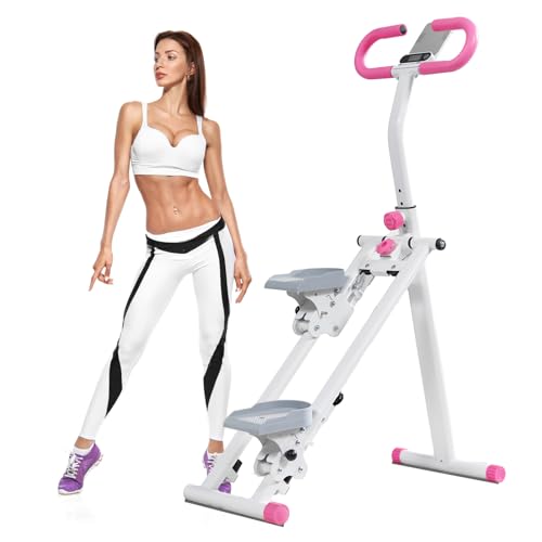 Stair Stepper for Home Gym Folding Vertical Climber Cardio Exercise Machine for Full Body Workout Machine, Adjustable Handlebar & Pedals, 300LBS Load