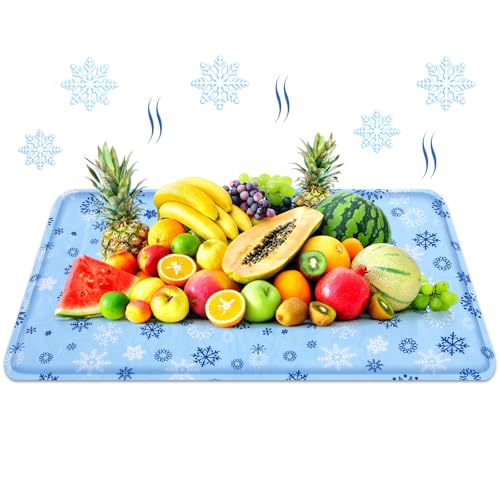 1 Pcs Extra Large Reusable Freezable Ice Mat for Buffet Chilled Serving Tray 24 x 35 inches Cooling Charcuterie Cooler for Food Cheese Deli Meat Veggie Sushi