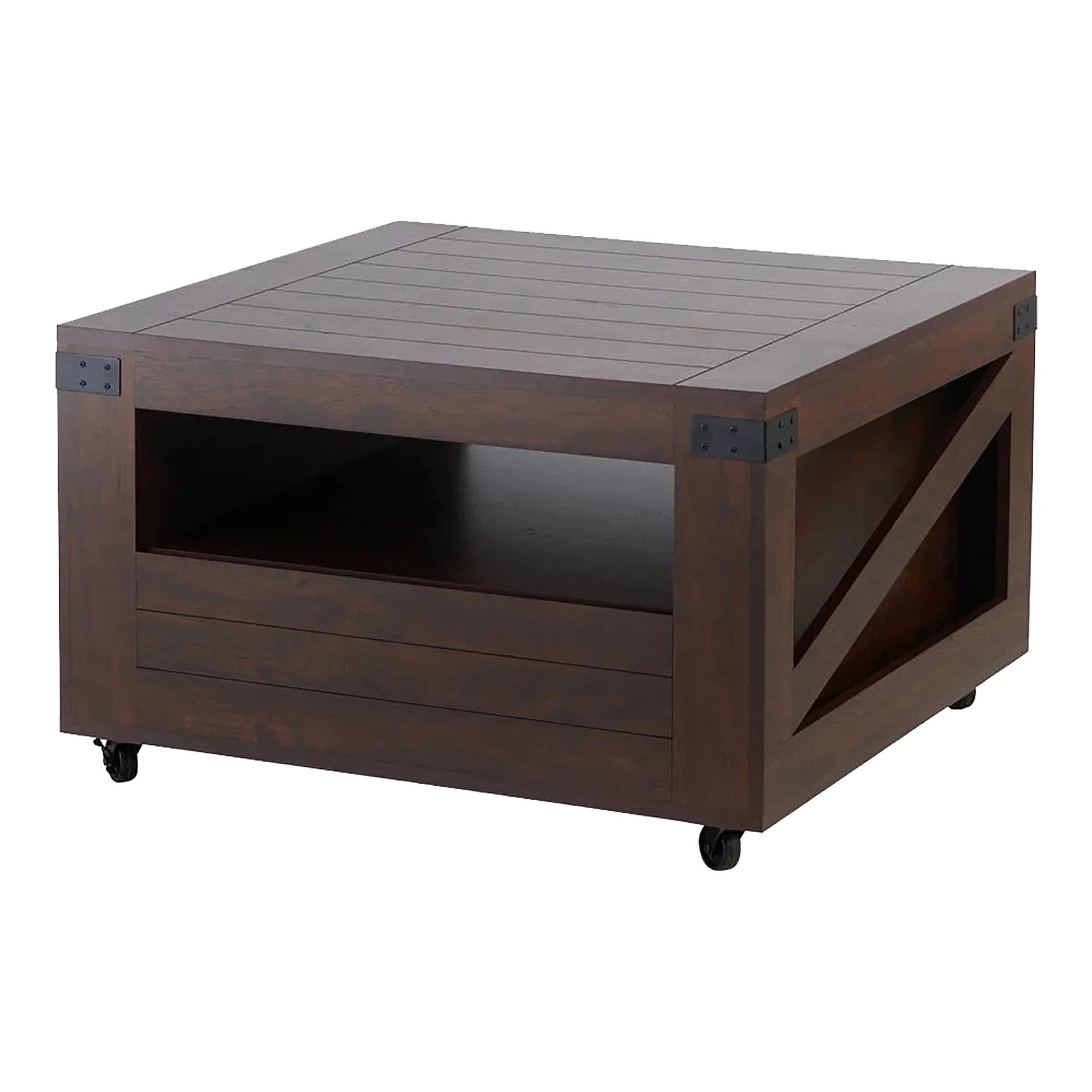 Furniture of America Babel Coffee Table with Casters, Walnut