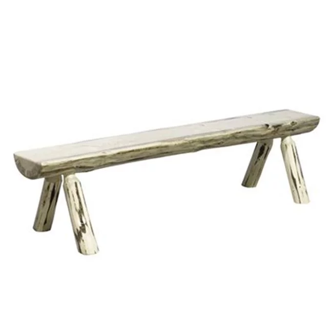 Montana Woodworks  5' Half Log Outdoor Bench - Clear Lacquer - 5'