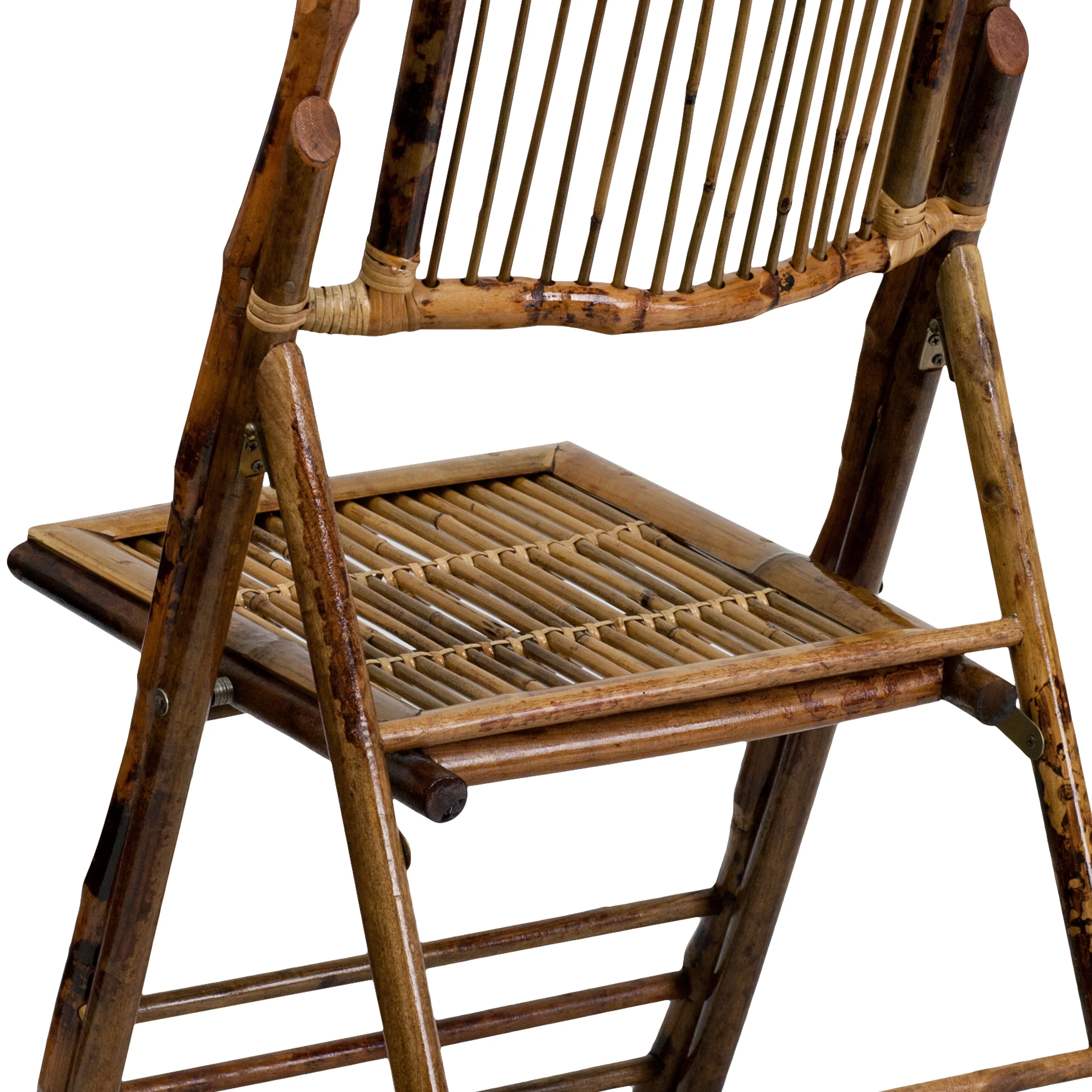 Emma + Oliver 4 Pack Bamboo Wood Folding Chair - Event Folding Chair - Commercial Folding Chair